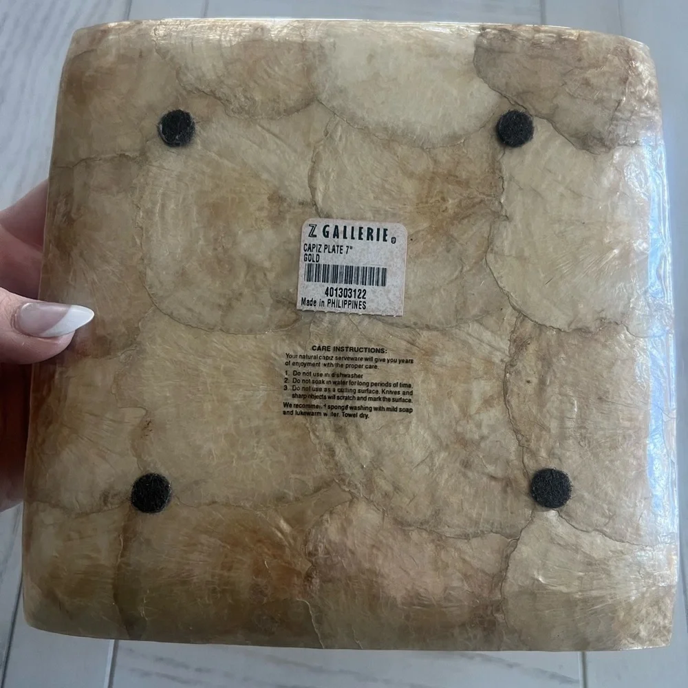 Z Gallerie Textured Capiz Shell Decorative Plate
